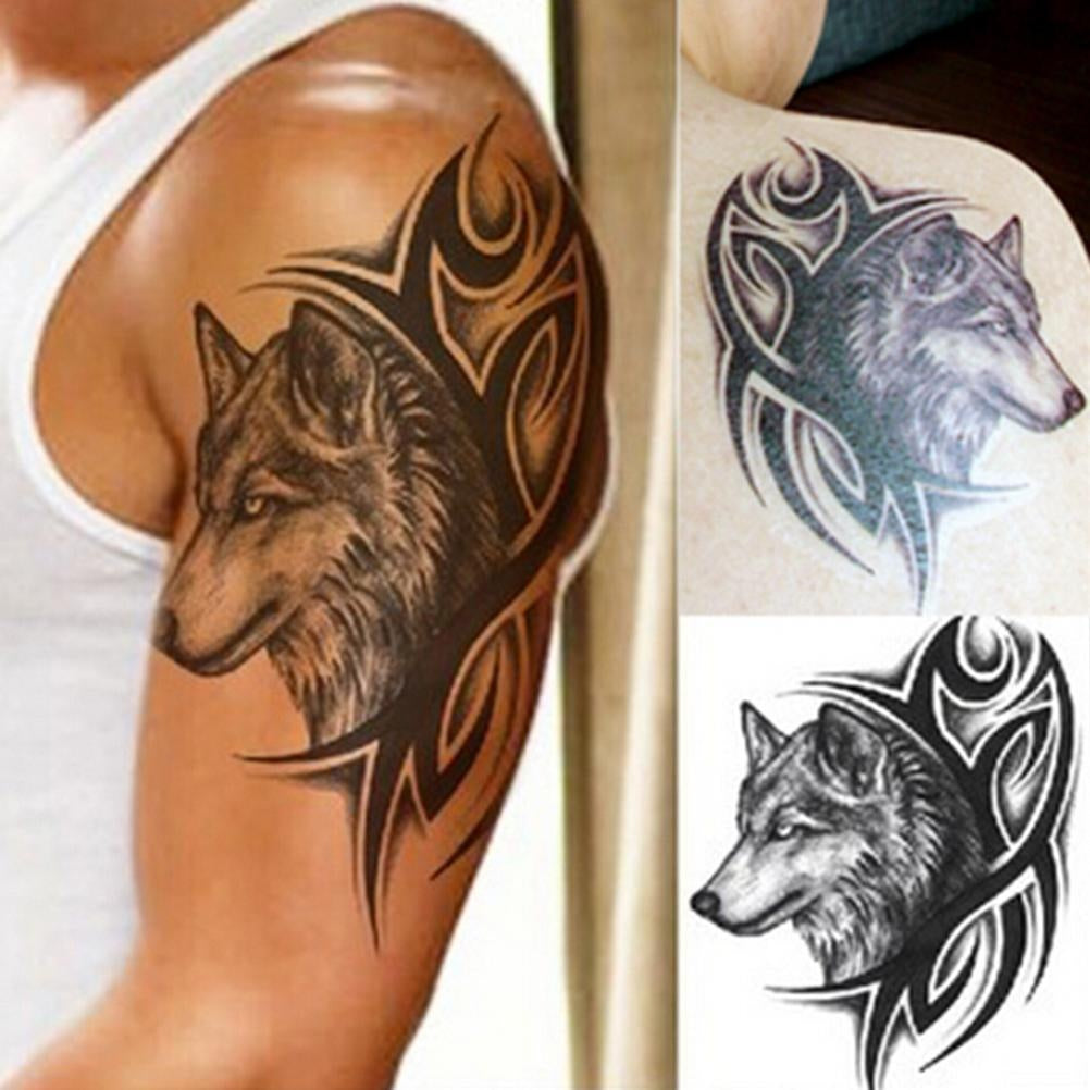 Wolf Head Temporary Tattoo Sticker For Men And Women