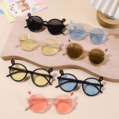 Girls Bunny Ear Round Frame Sunglasses UV Protection Sunshade Summer