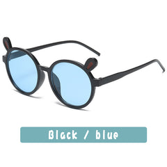 Girls Bunny Ear Round Frame Sunglasses UV Protection Sunshade Summer