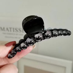 Large Hair Claw Back Head Shark Clip Headwear Faux Pearl Hair Accessories