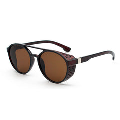 Men's Retro Steampunk Round Sunglasses for Street Photography