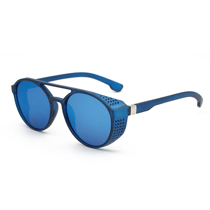 Men's Retro Steampunk Round Sunglasses for Street Photography