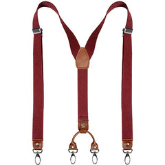 Leather Suspenders 2 Width 4 Hooks Y Back Retro Braces Suspensorios Wedding