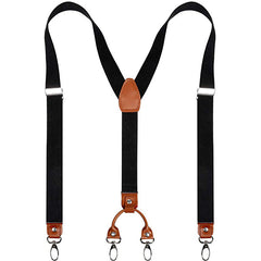 Leather Suspenders 2 Width 4 Hooks Y Back Retro Braces Suspensorios Wedding