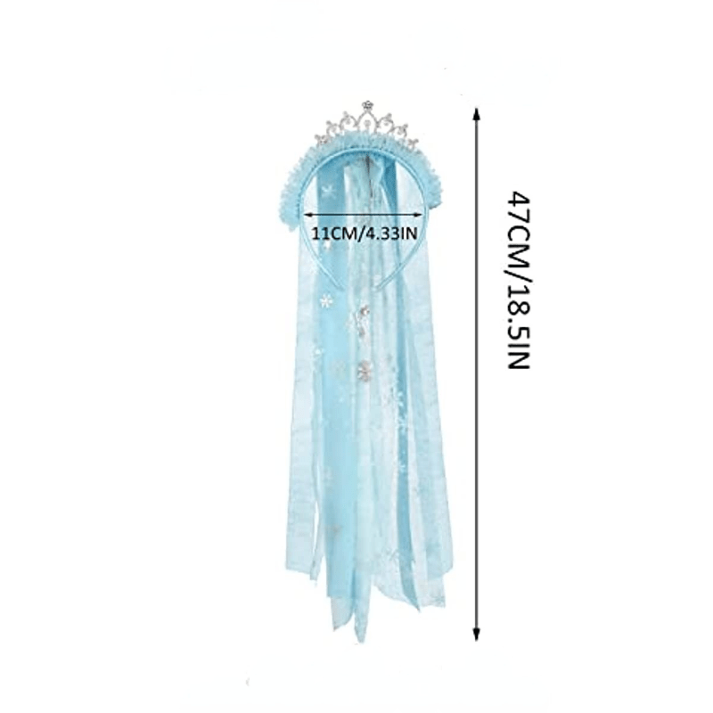 Girls Cartoon Crown Princess Headband With Mesh Decor