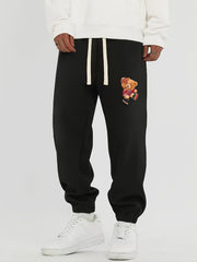 Bear Playing Basketball Print Men's Drawstring Sweatpants