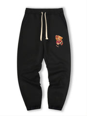 Bear Playing Basketball Print Men's Drawstring Sweatpants