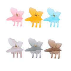 6pcs Frosted Butterfly Hair Claw Clip Ponytail Holder for Women