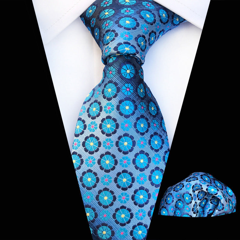 Men's 2-Piece Set with Tie & Square Scarf
