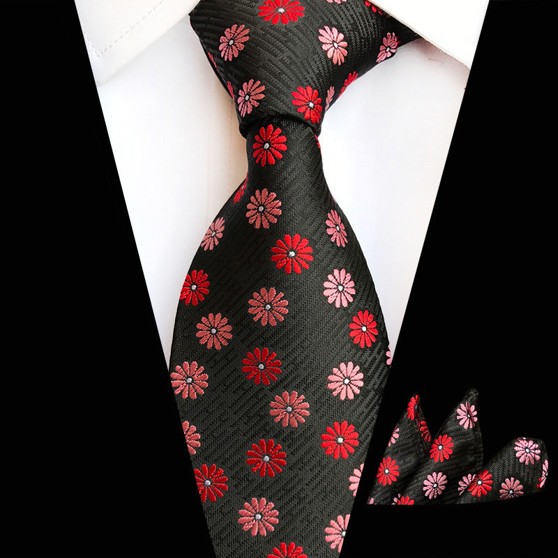 Men's 2-Piece Set with Tie & Square Scarf