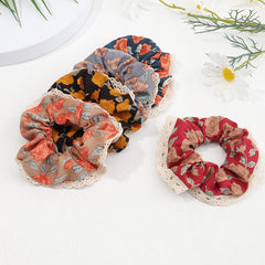 Bohemian Floral Large Scrunchie Hair Tie Lace Hair Rope