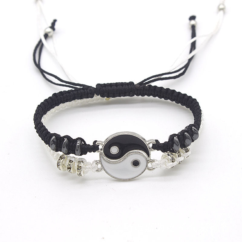 2pcs Minimalist Braided Tai Chi Bracelet For Men Daily Decoration Gift