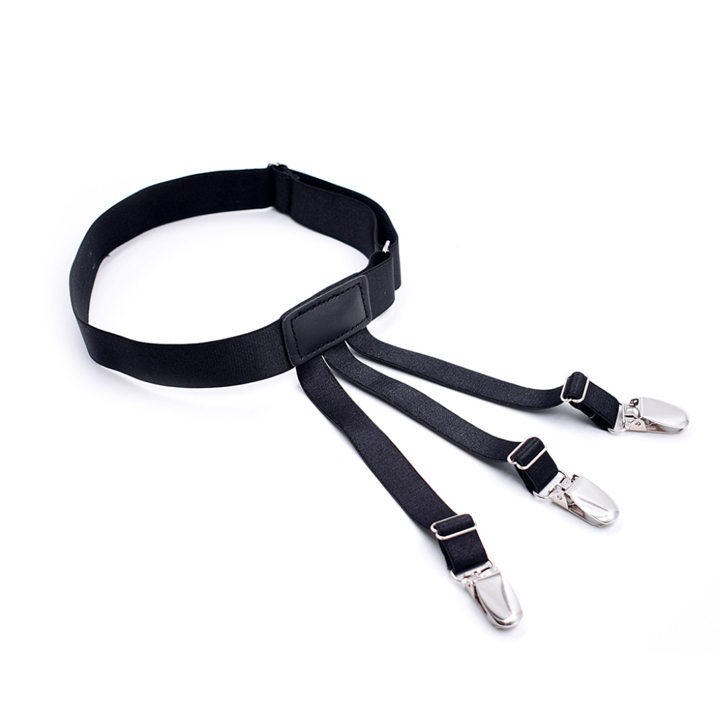 Men's Shirt Stays Adjustable Elastic Shirt Garters with Non-slip Locking Clamps