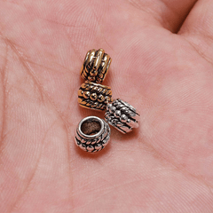 30pcs Golden Silver Plated Spacer Bead Big Hole Jewelry Making Findings