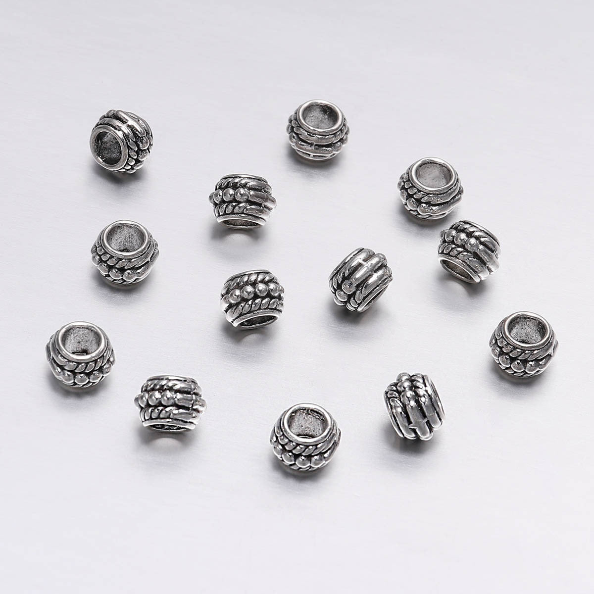 30pcs Golden Silver Plated Spacer Bead Big Hole Jewelry Making Findings