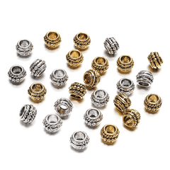 30pcs Golden Silver Plated Spacer Bead Big Hole Jewelry Making Findings