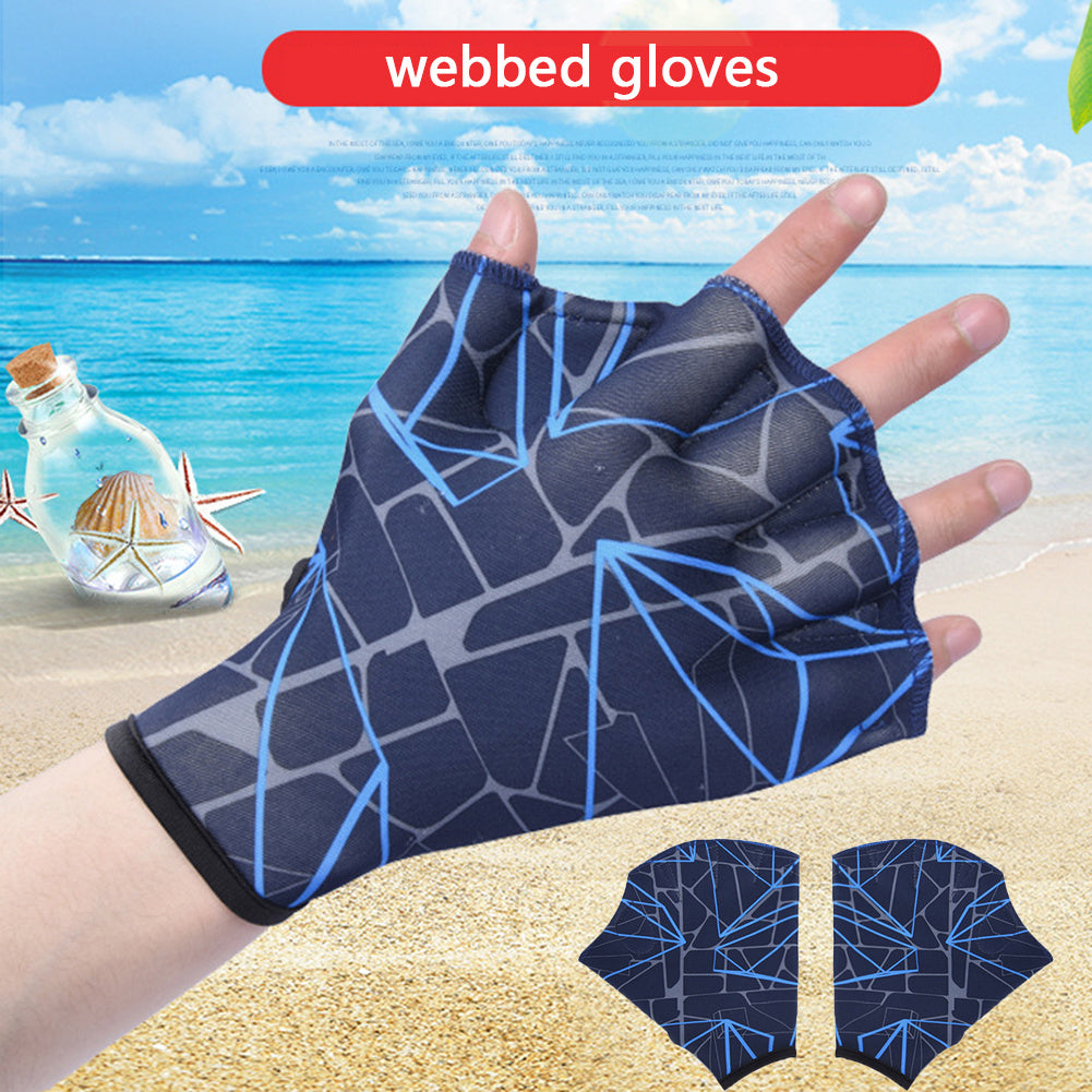 Swimming Hand Fins Unisex Finger Webbed Gloves for Water Sports