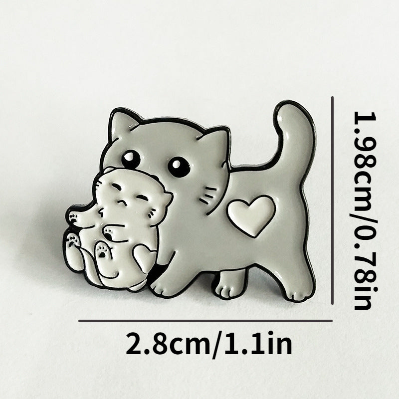 Cat Enamel Pins Cartoon Cat Baby Brooch Cat Enamel Backpack