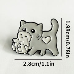 Cat Enamel Pins Cartoon Cat Baby Brooch Cat Enamel Backpack