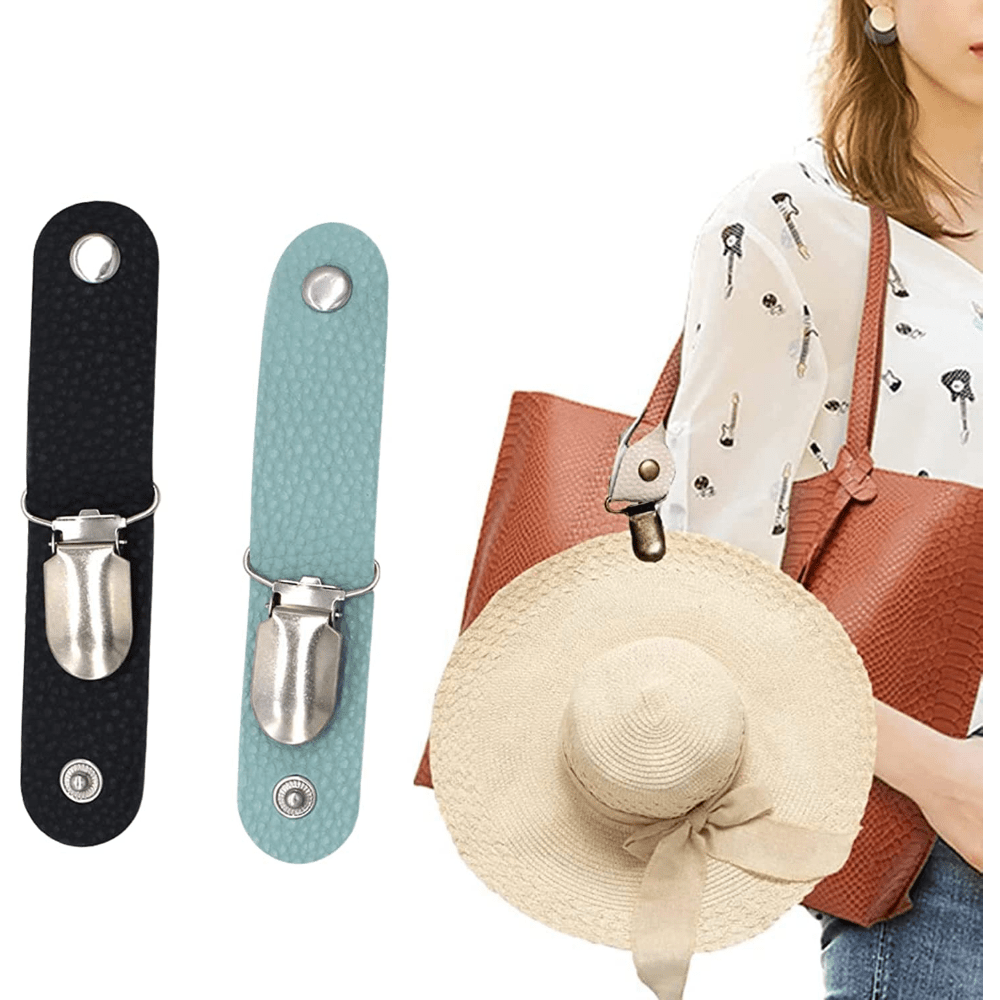2pcs PU Leather Duckbill Hat Clip For Travel Luggage