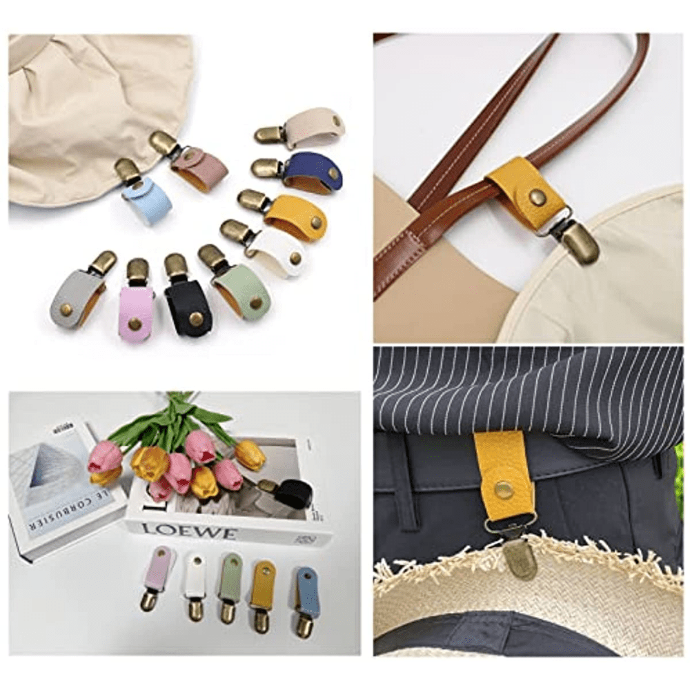 2pcs PU Leather Duckbill Hat Clip For Travel Luggage