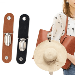 2pcs PU Leather Duckbill Hat Clip For Travel Luggage
