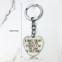 Ballet Dancing Keychain Glass Gem Stainless Steel
