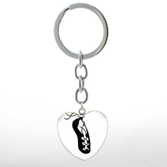 Ballet Dancing Keychain Glass Gem Stainless Steel