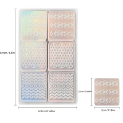 24 Sheet Mixed Laser Cutout Stickers Nail Stamping Plates Set