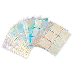 24 Sheet Mixed Laser Cutout Stickers Nail Stamping Plates Set
