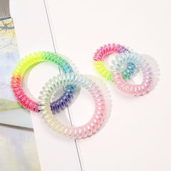Rainbow Phone Cord Hair Ring High Elastic Gradient Headwear