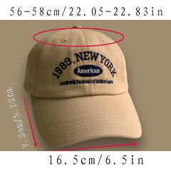 1989 York Baseball Cap Embroidery Vintage Solid Sun Hat Adjustable Unisex