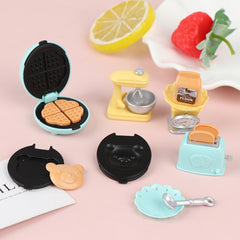 1:12 Dollhouse Mini Kitchen Set DIY Assembly Bread Machine Toaster Whisk Plate