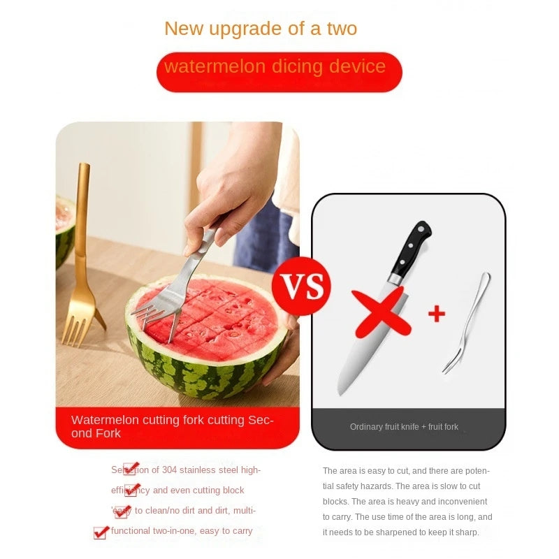 2 in 1 Portable Watermelon & Fork Stainless Steel Divider