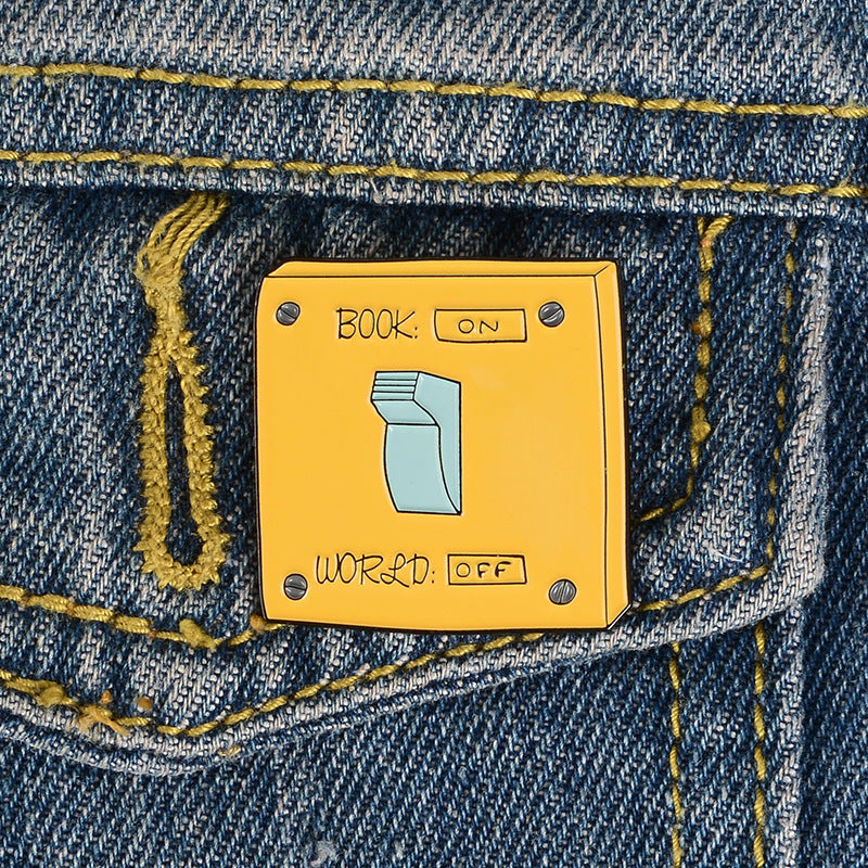 Yellow World Controller Enamel Brooch Pin