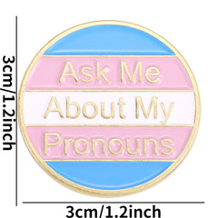Colorful Round English Letter Brooch
