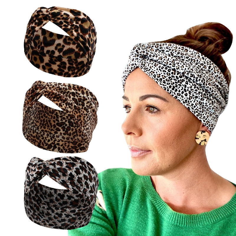 Leopard Wide Brim Hairband Velvet Headband for Women