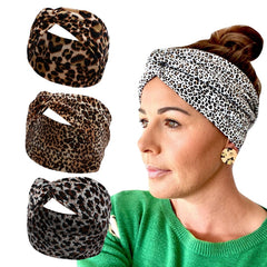 Leopard Wide Brim Hairband Velvet Headband for Women