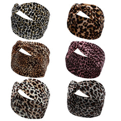 Leopard Wide Brim Hairband Velvet Headband for Women