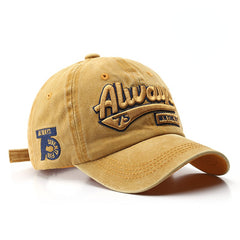 Embroidery Washed Baseball Cap Distressed Dad Hat Unisex Adjustable Sun Hat