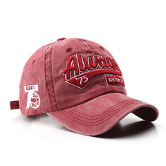Embroidery Washed Baseball Cap Distressed Dad Hat Unisex Adjustable Sun Hat
