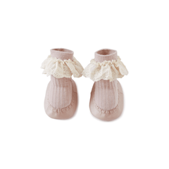 Baby Girls Lace Trim Cotton Floor Socks First Walking Shoes For Kids Children