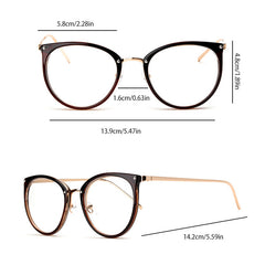 Round Glasses For Women Men Vintage Classic Metal Flat Mirror Eyeglasses