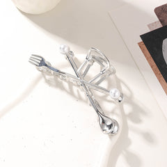 Music Note Hair Claw Faux Pearl Inlaid Hair Accessories For Women
