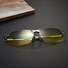 Men's Polarized Sunglasses Retro Metal Frame Night Dual Use Driving Fishing