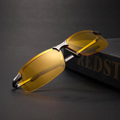 Men's Polarized Sunglasses Retro Metal Frame Night Dual Use Driving Fishing