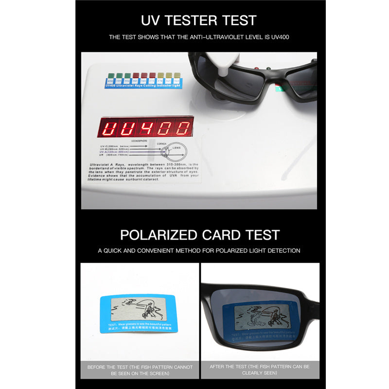 Polarized Sports Sunglasses Square Wrap Around Outdoor Glasses UV400