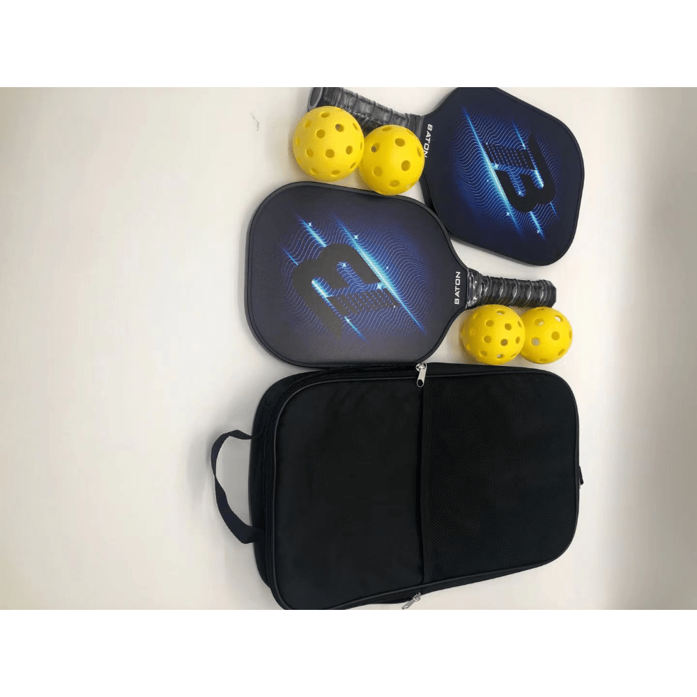 Carbon Fiber Pickleball Set Paddles 4 Balls Packing Bag