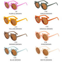 Boy's Bear Kids Sunglasses Round Ear Colorful Gradient UV400