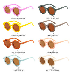 Boy's Bear Kids Sunglasses Round Ear Colorful Gradient UV400